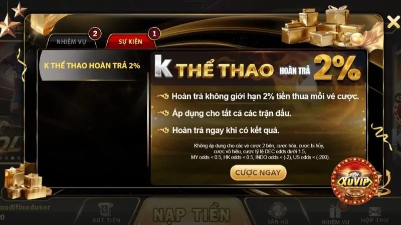 Cách nhận khuyến mãi khi nạp tiền XuVIP